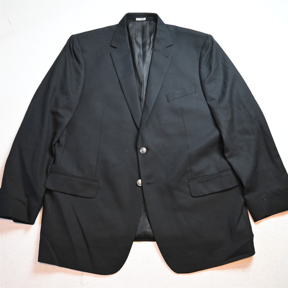Joseph Abboud 46R Black 100% Wool Hopsack Reda Soft Shoulder Blazer Sport Coat